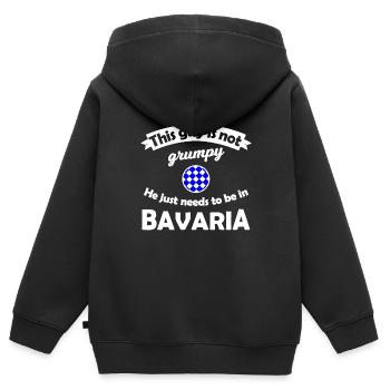 Patrie bavaroise - Sweat Premium à capuche zippé enfant bio - noir - Dos - AI Model Kid Male (0cm)