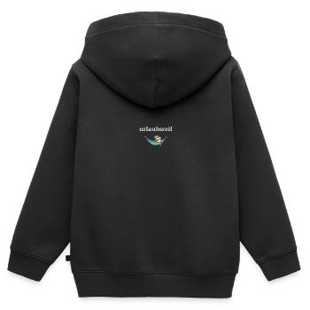 Faultier urlaubsreif lustig Geschenkidee müde süß - Kinder Premium Organic Zip Hoodie - Schwarz - Hinten - AI Model Kid Male (0cm)