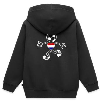 Les fans néerlandais - Sweat Premium à capuche zippé enfant bio - noir - Dos - AI Model Kid Male (0cm)