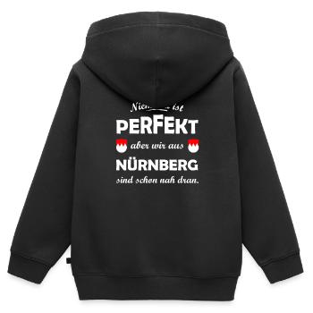 Heimatstadt Nürnberg - Kinder Premium Organic Zip Hoodie - Schwarz - Hinten - AI Model Kid Male (0cm)