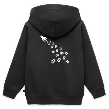Die Coin Raketen - Kinder Premium Organic Zip Hoodie - Schwarz - Hinten - AI Model Kid Male (0cm)