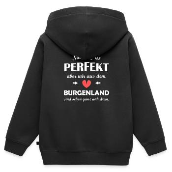 Patrie Burgenland - Sweat Premium à capuche zippé enfant bio - noir - Dos - AI Model Kid Male (0cm)