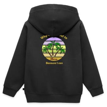 Urlaub auf den Balearen - Kinder Premium Organic Zip Hoodie - Schwarz - Hinten - AI Model Kid Male (0cm)