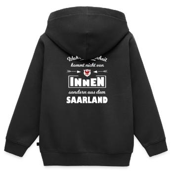 Die Saarländer - Kinder Premium Organic Zip Hoodie - Schwarz - Hinten - AI Model Kid Male (0cm)