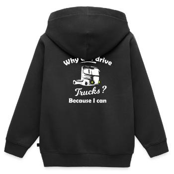 LKW Fahrer - Kinder Premium Organic Zip Hoodie - Schwarz - Hinten - AI Model Kid Male (0cm)