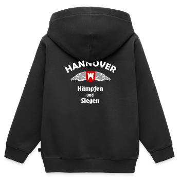 Les fans de Hanovre - Sweat Premium à capuche zippé enfant bio - noir - Dos - AI Model Kid Male (0cm)