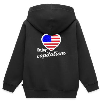 Die amerikanischen Kapitalisten - Kinder Premium Organic Zip Hoodie - Schwarz - Hinten - AI Model Kid Male (0cm)