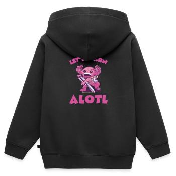 Axolotl Inscription École de cône de première année - Sweat Premium à capuche zippé enfant bio - noir - Dos - AI Model Kid Male (0cm)