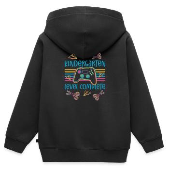 Enrollment Controller Gaming Level Kindergarten - Kids Premium Organic Zip-up Hoodie - black - Back - AI Model Kid Male (0cm)