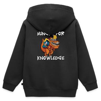 Einschulung Schulstart 1. Klasse Cooler Dino T-Rex - Kinder Premium Organic Zip Hoodie - Schwarz - Hinten - AI Model Kid Male (0cm)