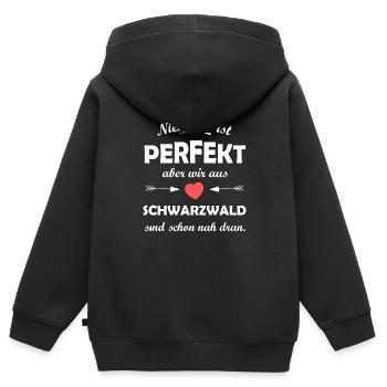 Daheim in Süddeutschland - Kinder Premium Organic Zip Hoodie - Schwarz - Hinten - AI Model Kid Male (0cm)