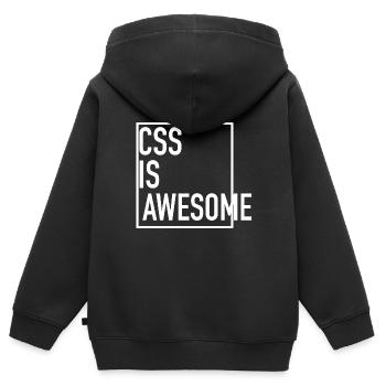 CSS is Awesome! (Even When It Overflows) - Kinder Premium Organic Zip Hoodie - Schwarz - Hinten - AI Model Kid Male (0cm)