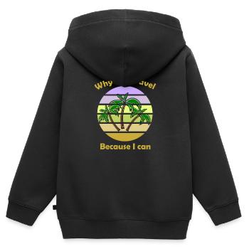 Der Tourist - Kinder Premium Organic Zip Hoodie - Schwarz - Hinten - AI Model Kid Male (0cm)