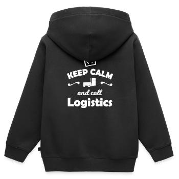 Logistik und Transport Helden - Kinder Premium Organic Zip Hoodie - Schwarz - Hinten - AI Model Kid Male (0cm)