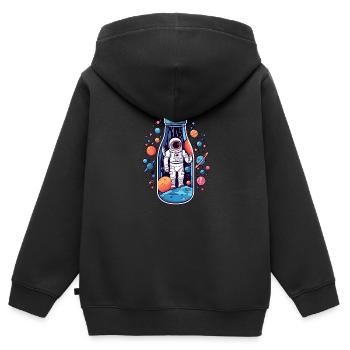 Astronaut Milchstrasse - Kinder Premium Organic Zip Hoodie - Schwarz - Hinten - AI Model Kid Male (0cm)