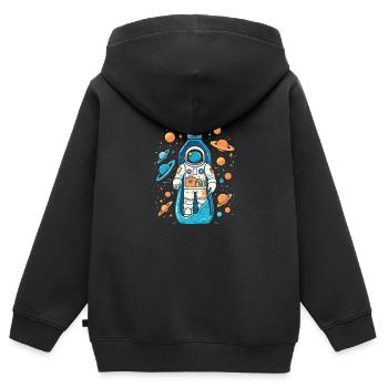 Astronaut Milchstrasse - Kinder Premium Organic Zip Hoodie - Schwarz - Hinten - AI Model Kid Male (0cm)