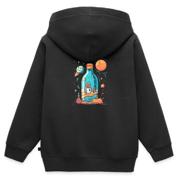 Astronaut Milchstrasse - Kinder Premium Organic Zip Hoodie - Schwarz - Hinten - AI Model Kid Male (0cm)