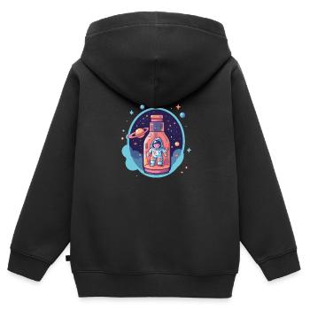 Astronaut Milchstrasse - Kinder Premium Organic Zip Hoodie - Schwarz - Hinten - AI Model Kid Male (0cm)
