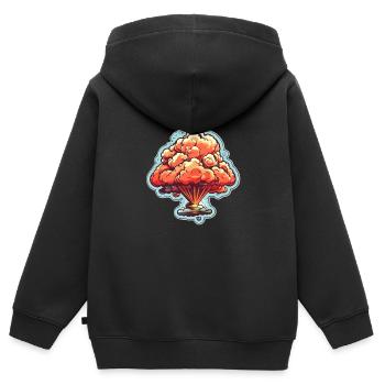 Explosion Fireworks Pyrotechnics - Kids Premium Organic Zip-up Hoodie - black - Back - AI Model Kid Male (0cm)
