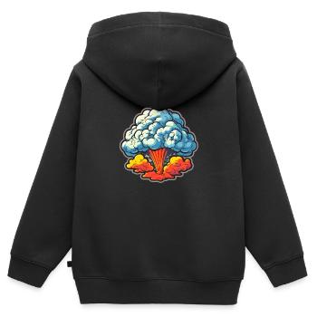 Explosion Fireworks Pyrotechnics - Kids Premium Organic Zip-up Hoodie - black - Back - AI Model Kid Male (0cm)