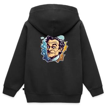 Richard Feynman - Kinder Premium Organic Zip Hoodie - Schwarz - Hinten - AI Model Kid Male (0cm)