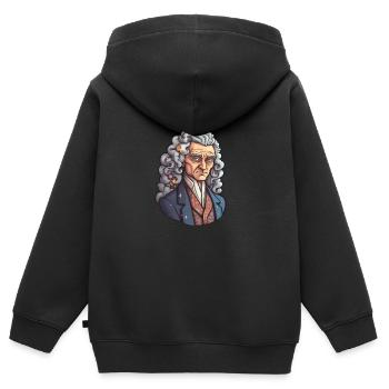 Newton - Kids Premium Organic Zip-up Hoodie - black - Back - AI Model Kid Male (0cm)