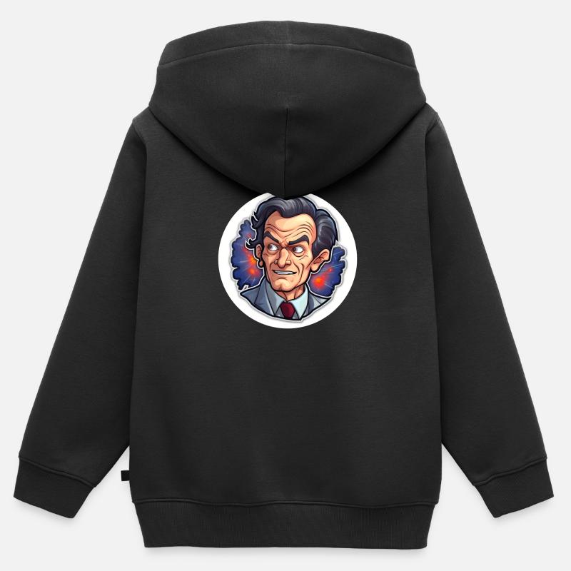 Richard Feynman - Sweat Premium à capuche zippé enfant bio - noir