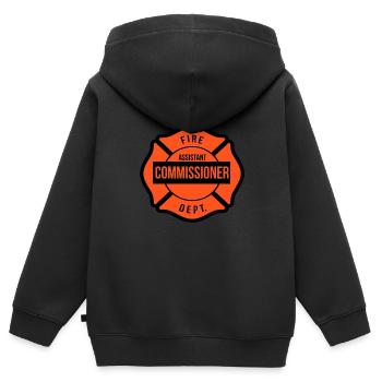 Stellvertretender Leiter Der Feuerwehr - Kinder Premium Organic Zip Hoodie - Schwarz - Hinten - AI Model Kid Male (0cm)