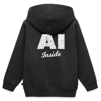 Lustig clever und smart - Kinder Premium Organic Zip Hoodie - Schwarz - Hinten - AI Model Kid Male (0cm)