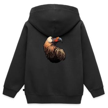Geier Kopf - Kinder Premium Organic Zip Hoodie - Schwarz - Hinten - AI Model Kid Male (0cm)