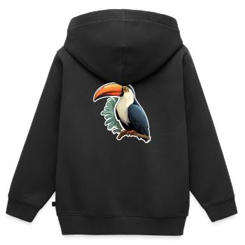 Toucan Exotic Bird - Kids Premium Organic Zip-up Hoodie - black - Back - AI Model Kid Male (0cm)
