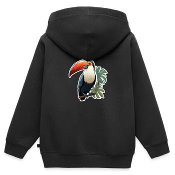 Toucan Exotic Bird - Kids Premium Organic Zip-up Hoodie - black - Back - AI Model Kid Male (0cm)
