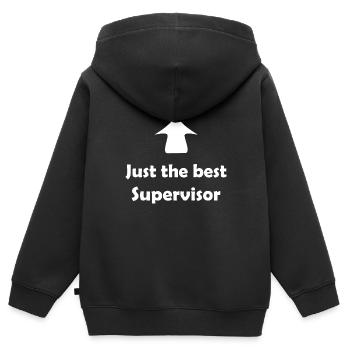 Best and Supervisor - Kids Premium Organic Zip-up Hoodie - black - Back - AI Model Kid Male (0cm)