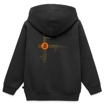 Das neue Bitcoin Netzwerk - Kinder Premium Organic Zip Hoodie - Schwarz - Hinten - AI Model Kid Male (0cm)