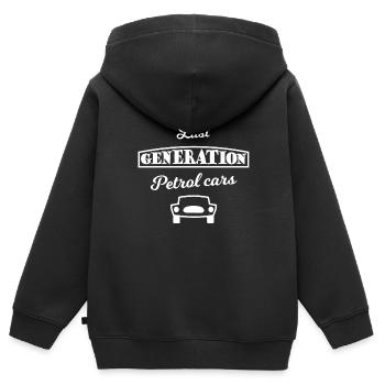 Les tout derniers ventilateurs de déplacement - Sweat Premium à capuche zippé enfant bio - noir - Dos - AI Model Kid Male (0cm)