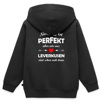 Stadt Leverkusen im Rheinland - Kinder Premium Organic Zip Hoodie - Schwarz - Hinten - AI Model Kid Male (0cm)
