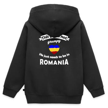 Heimweh nach Rumänien - Kinder Premium Organic Zip Hoodie - Schwarz - Hinten - AI Model Kid Male (0cm)