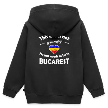 Die Heimat Bukarest - Kinder Premium Organic Zip Hoodie - Schwarz - Hinten - AI Model Kid Male (0cm)