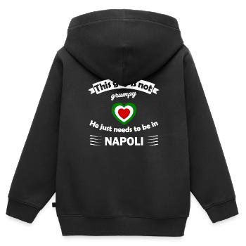Heimweh nach Neapel - Kinder Premium Organic Zip Hoodie - Schwarz - Hinten - AI Model Kid Male (0cm)