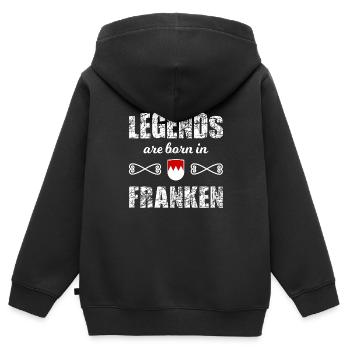Nous, de la belle Franconie - Sweat Premium à capuche zippé enfant bio - noir - Dos - AI Model Kid Male (0cm)
