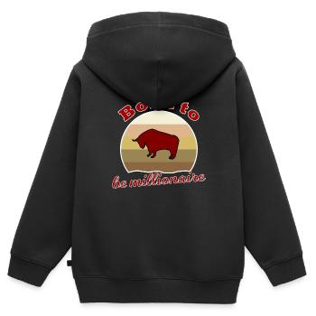 Der nächste Millionär - Kinder Premium Organic Zip Hoodie - Schwarz - Hinten - AI Model Kid Male (0cm)
