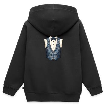 Anzug Ober Kellner Oper Weste - Kinder Premium Organic Zip Hoodie - Schwarz - Hinten - AI Model Kid Male (0cm)