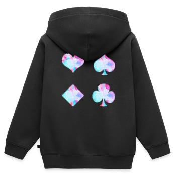 Spielkarten - Kinder Premium Organic Zip Hoodie - Schwarz - Hinten - AI Model Kid Male (0cm)