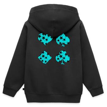 Spielkarten - Kinder Premium Organic Zip Hoodie - Schwarz - Hinten - AI Model Kid Male (0cm)