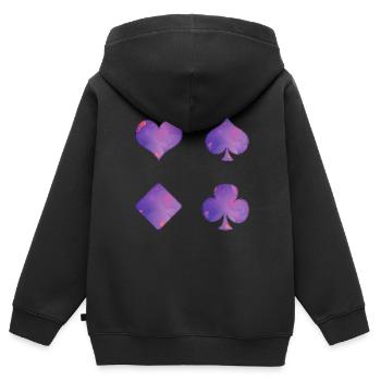 Spielkarten - Kinder Premium Organic Zip Hoodie - Schwarz - Hinten - AI Model Kid Male (0cm)