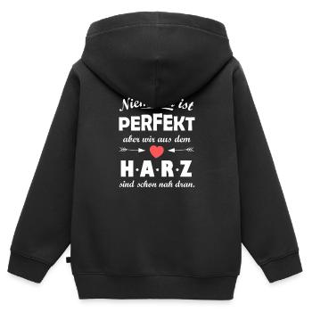 Die Heimat im Harz - Kinder Premium Organic Zip Hoodie - Schwarz - Hinten - AI Model Kid Male (0cm)