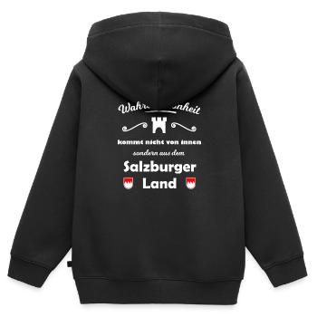 Das schöne Salzburger Land - Kinder Premium Organic Zip Hoodie - Schwarz - Hinten - AI Model Kid Male (0cm)