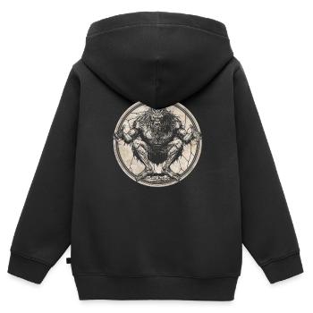 Yeti - Kinder Premium Organic Zip Hoodie - Schwarz - Hinten - AI Model Kid Male (0cm)