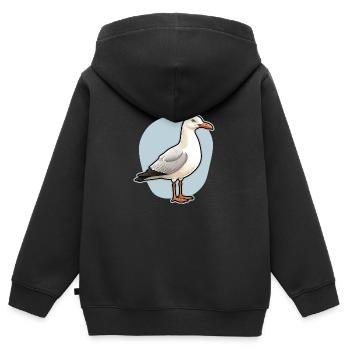 Möwe Seevogel - Kinder Premium Organic Zip Hoodie - Schwarz - Hinten - AI Model Kid Male (0cm)