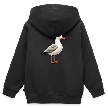 Möwe Seevogel - Kinder Premium Organic Zip Hoodie - Schwarz - Hinten - AI Model Kid Male (0cm)